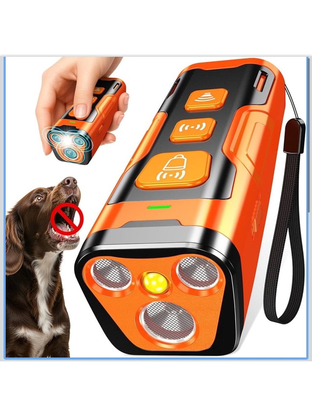 Ultrasonic Dog Bark Control Device with 3X Power and 23 Feet Range